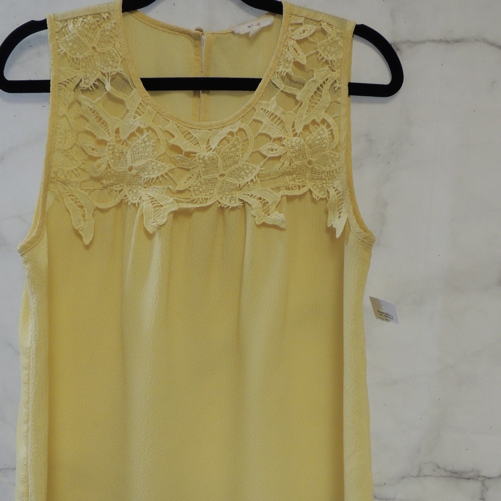 Yellow Lace Layered Tank